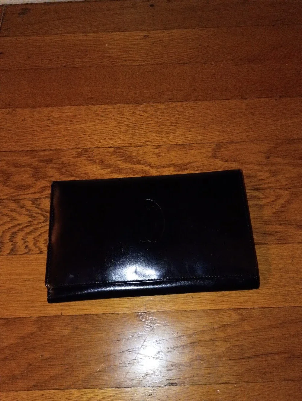 vintage black Cartier Paris bifold leather wallet  cardholder